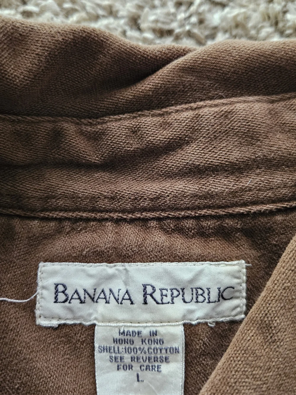 Banana Republic Men's Brown Corduroy Button-Down Longsleeve Shirt Size Large
